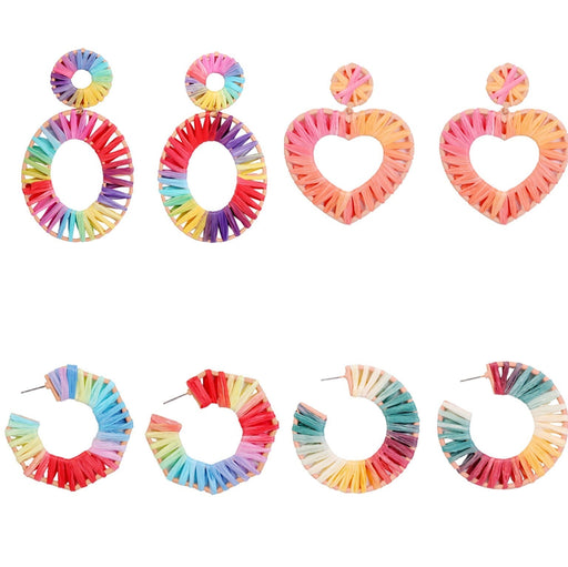 Wholesale hand-woven geometric oval raffle earrings JDC-ES-ManY018 Earrings 满溢 Wholesale Jewelry JoyasDeChina Joyas De China