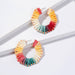 Wholesale hand-woven geometric oval raffle earrings JDC-ES-ManY018 Earrings 满溢 E1908-5 Wholesale Jewelry JoyasDeChina Joyas De China
