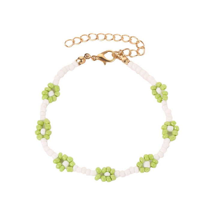 Wholesale Hand Woven Seed Beads Colorful Flower Bracelet JDC-BT-A025 Bracelet 妙雅 02 green 11517 Wholesale Jewelry JoyasDeChina Joyas De China
