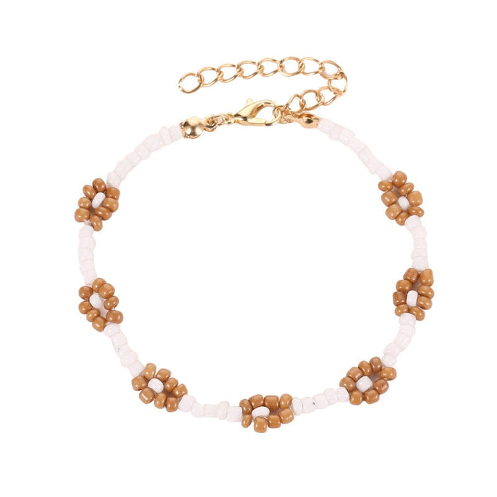 Wholesale Hand Woven Seed Beads Colorful Flower Bracelet JDC-BT-A025 Bracelet 妙雅 03 brown 11518 Wholesale Jewelry JoyasDeChina Joyas De China