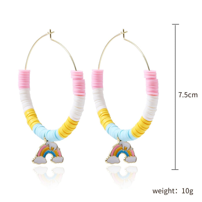 Wholesale handmade accessories soft ceramic material large circle alloy earrings JDC-ES-ManY016 Earrings 满溢 Wholesale Jewelry JoyasDeChina Joyas De China