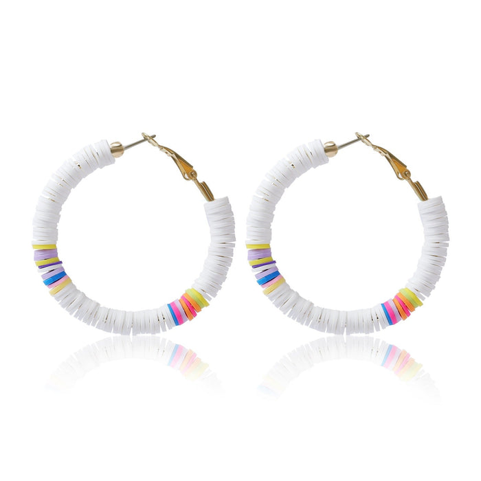 Wholesale handmade accessories soft ceramic material large circle alloy earrings JDC-ES-ManY016 Earrings 满溢 E2007-5 Wholesale Jewelry JoyasDeChina Joyas De China