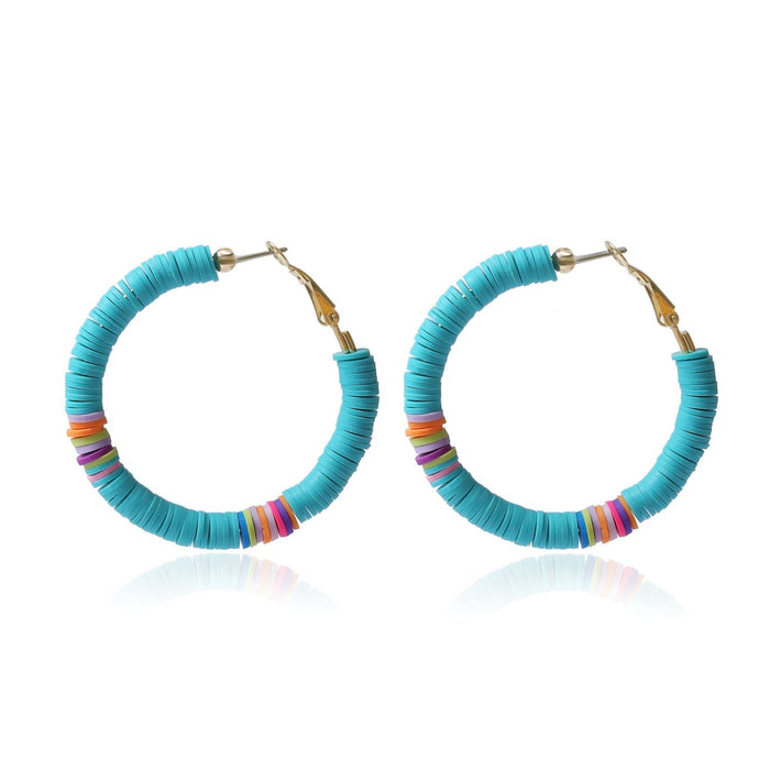 Wholesale handmade accessories soft ceramic material large circle alloy earrings JDC-ES-ManY016 Earrings 满溢 E2007-6 Wholesale Jewelry JoyasDeChina Joyas De China