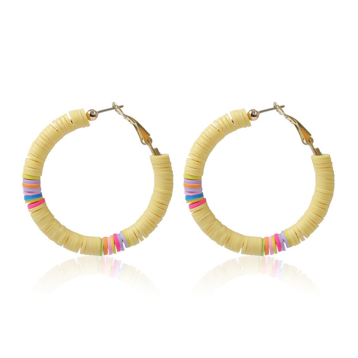 Wholesale handmade accessories soft ceramic material large circle alloy earrings JDC-ES-ManY016 Earrings 满溢 E2007-9 Wholesale Jewelry JoyasDeChina Joyas De China