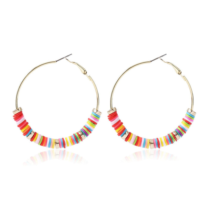 Wholesale handmade accessories soft ceramic material large circle alloy earrings JDC-ES-ManY016 Earrings 满溢 E2008-1 Wholesale Jewelry JoyasDeChina Joyas De China