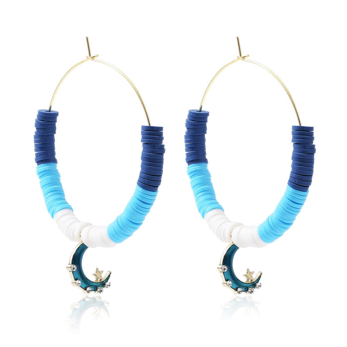 Wholesale handmade accessories soft ceramic material large circle alloy earrings JDC-ES-ManY016 Earrings 满溢 E2008-10 Wholesale Jewelry JoyasDeChina Joyas De China