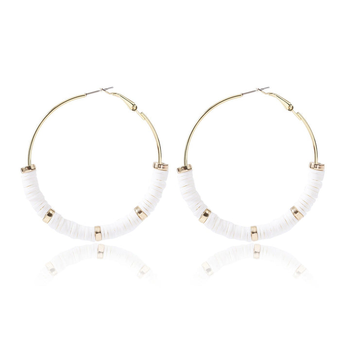 Wholesale handmade accessories soft ceramic material large circle alloy earrings JDC-ES-ManY016 Earrings 满溢 E2008-2 Wholesale Jewelry JoyasDeChina Joyas De China