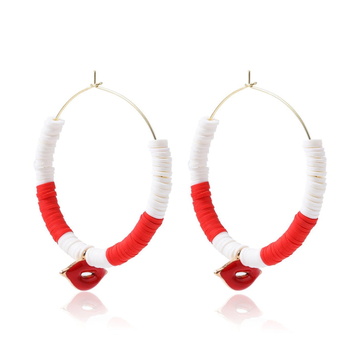 Wholesale handmade accessories soft ceramic material large circle alloy earrings JDC-ES-ManY016 Earrings 满溢 E2008-9 Wholesale Jewelry JoyasDeChina Joyas De China