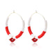 Wholesale handmade accessories soft ceramic material large circle alloy earrings JDC-ES-ManY016 Earrings 满溢 E2008-9 Wholesale Jewelry JoyasDeChina Joyas De China