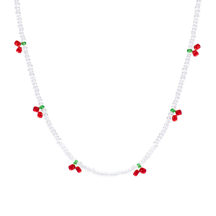 Wholesale handmade beaded cherry short necklaces JDC-NE-A096 Necklaces 妙雅 1 Wholesale Jewelry JoyasDeChina Joyas De China