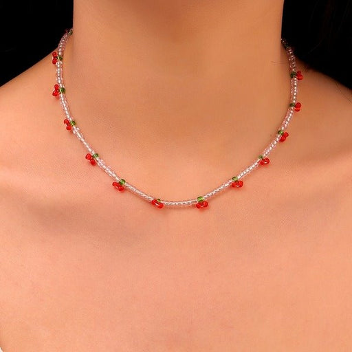 Wholesale handmade beaded cherry short necklaces JDC-NE-A096 Necklaces 妙雅 Wholesale Jewelry JoyasDeChina Joyas De China