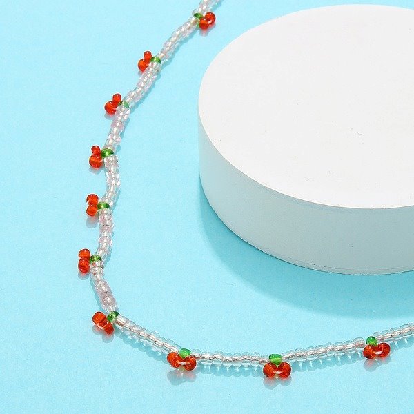 Wholesale handmade beaded cherry short necklaces JDC-NE-A096 Necklaces 妙雅 Wholesale Jewelry JoyasDeChina Joyas De China