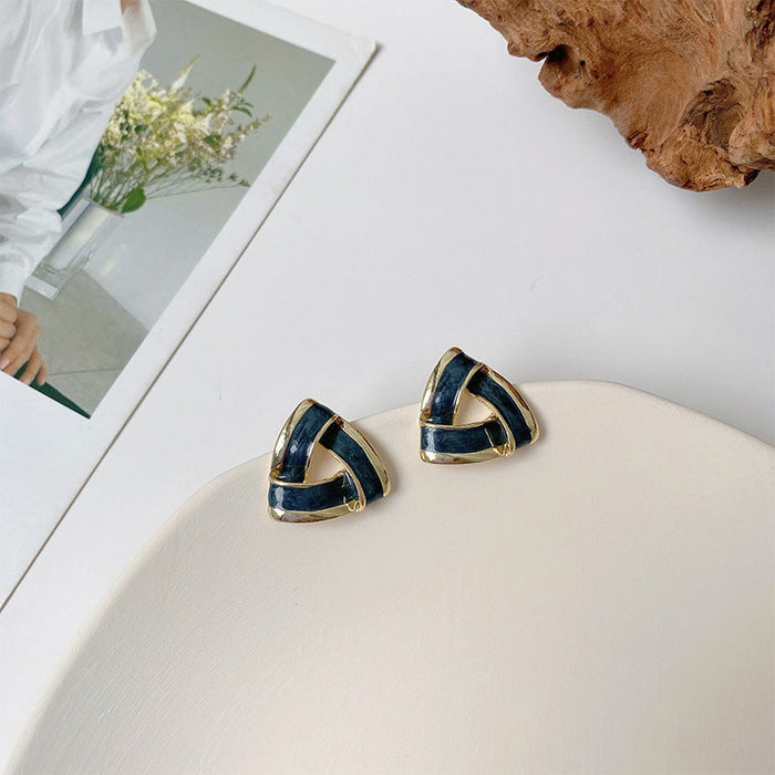 Wholesale haze blue geometric alloy earrings JDC-ES-BY039 Earrings 宝钰 2 Wholesale Jewelry JoyasDeChina Joyas De China