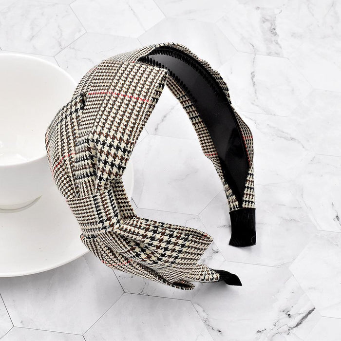 Bulk Jewelry Wholesale Headband  color Houndstooth large bow JDC-HD-n102 Wholesale factory from China YIWU China