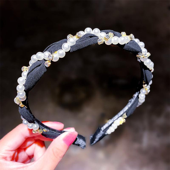 Bulk Jewelry Wholesale  Headband fake earrings one tassel pearl headband JDC-HS-i101 Wholesale factory from China YIWU China