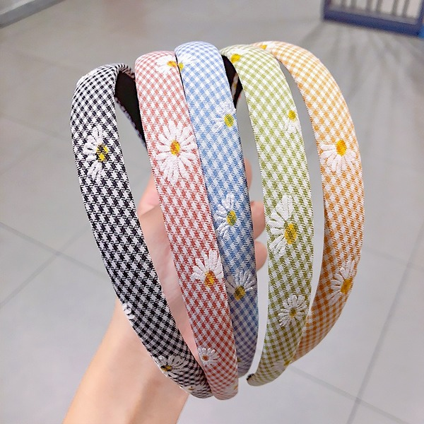 Bulk Jewelry Wholesale  Headband printed daisy fabric plaid JDC-HS-i103 Wholesale factory from China YIWU China