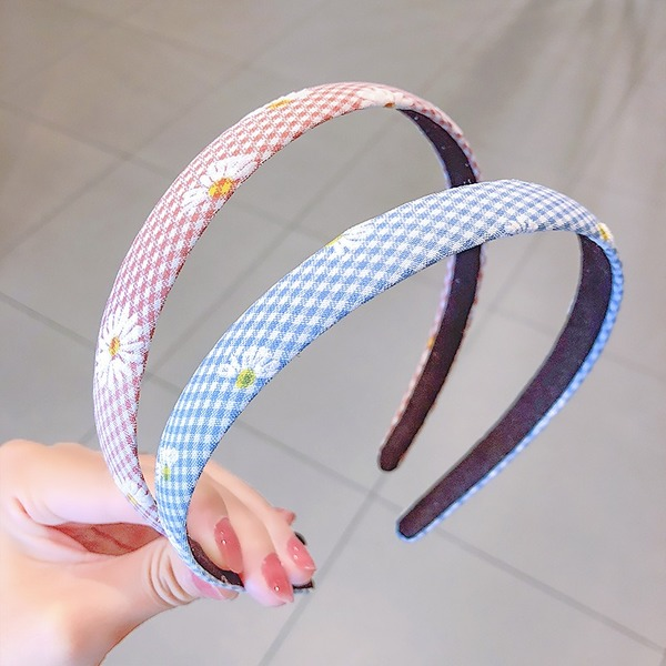 Bulk Jewelry Wholesale  Headband printed daisy fabric plaid JDC-HS-i103 Wholesale factory from China YIWU China