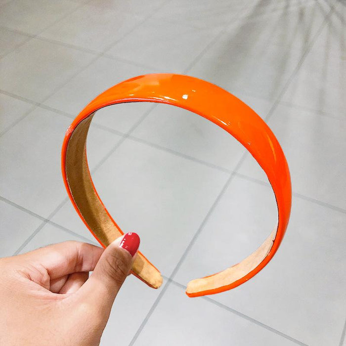 Bulk Jewelry Wholesale  Headband PU bright leather simple candy color JDC-HD-i070 Wholesale factory from China YIWU China
