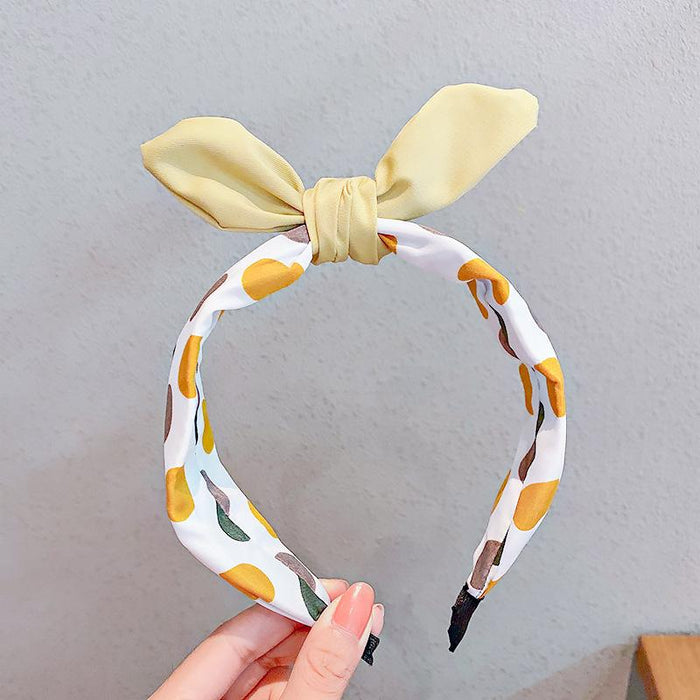 Bulk Jewelry Wholesale  Headband wave point rabbit ears bundle sweet knotted hairband JDC-HS-i097 Wholesale factory from China YIWU China