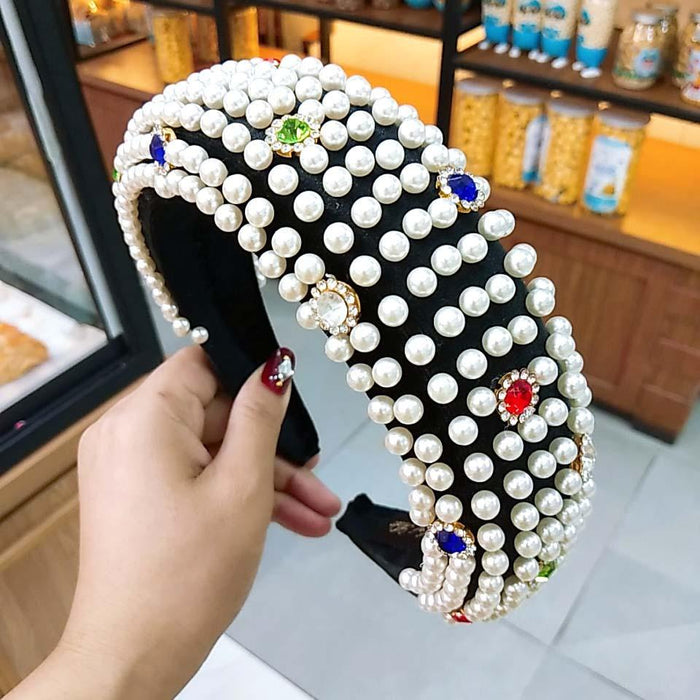 Bulk Jewelry Wholesale Headband White pearl with diamonds JDC-HD-O087 Wholesale factory from China YIWU China