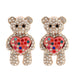 Wholesale Heart Bear Alloy Rhinestone Earrings JDC-ES-JJ350 Earrings 聚嘉 rhinestone Wholesale Jewelry JoyasDeChina Joyas De China