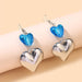 Wholesale Heart Sapphire Splicing Alloy Earrings JDC-ES-GSMQ024 Earrings 妙奇 Wholesale Jewelry JoyasDeChina Joyas De China