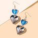 Wholesale Heart Sapphire Splicing Alloy Earrings JDC-ES-GSMQ024 Earrings 妙奇 Wholesale Jewelry JoyasDeChina Joyas De China