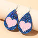 Wholesale Heart Shape Double Sided Leopard Leather Earrings JDC-ES-Saip003 Earrings 赛蒲 20# Wholesale Jewelry JoyasDeChina Joyas De China