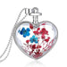 Wholesale Heart Shaped Alloy Fashion Dried Flower Transparent Crystal Necklace JDC-NE-YinH010 Necklaces 颖皓 H043N Wholesale Jewelry JoyasDeChina Joyas De China