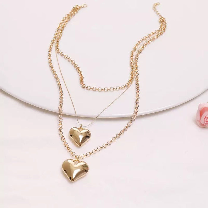 Wholesale Heart Shaped Alloy Multilayer Necklaces JDC-NE-XC217 Necklaces 夏晨 N199 Wholesale Jewelry JoyasDeChina Joyas De China