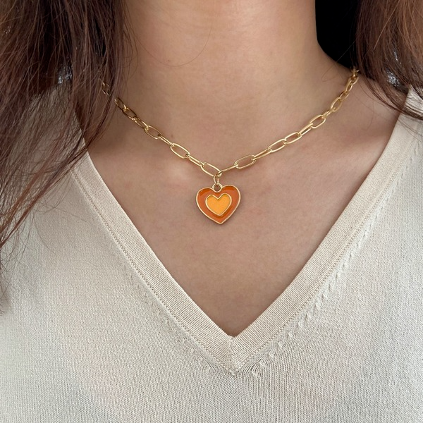 Wholesale heart shaped alloy necklaces JDC-NE-F557 necklaces JoyasDeChina Wholesale Jewelry JoyasDeChina Joyas De China