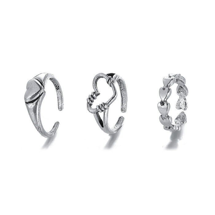 Wholesale Heart Shaped Alloy Rings Set JDC-RS-F601 Rings 韩之尚 Wholesale Jewelry JoyasDeChina Joyas De China
