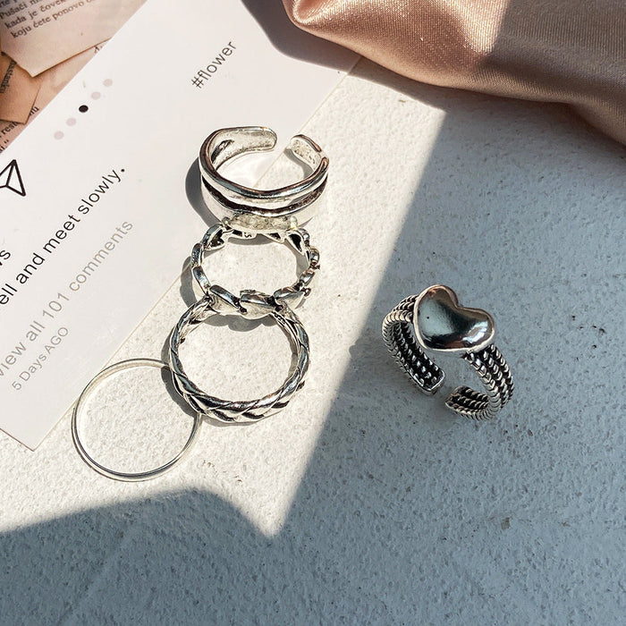 Wholesale Heart Shaped Alloy Rings Set JDC-RS-F601 Rings 韩之尚 5324802set Wholesale Jewelry JoyasDeChina Joyas De China