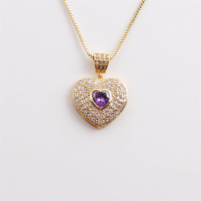 Wholesale heart-shaped color Necklace JDC-NE-ML060 NECKLACE JoyasDeChina 0728cx love purple Wholesale Jewelry JoyasDeChina Joyas De China