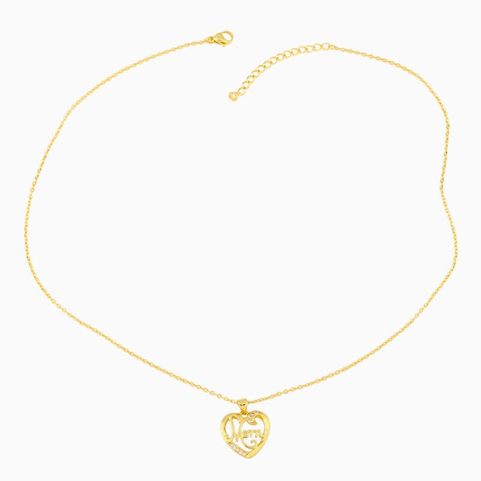 Wholesale heart-shaped diamond-encrusted Mother's Day necklace JDC-NE-AOS014 Necklaces 翱昇 Wholesale Jewelry JoyasDeChina Joyas De China