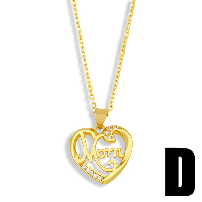 Wholesale heart-shaped diamond-encrusted Mother's Day necklace JDC-NE-AOS014 Necklaces 翱昇 D Wholesale Jewelry JoyasDeChina Joyas De China