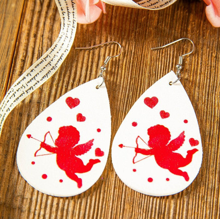 Wholesale heart-shaped double-sided leopard print leather earrings JDC-ES-GSMQ023 Earrings 妙奇 12 Wholesale Jewelry JoyasDeChina Joyas De China