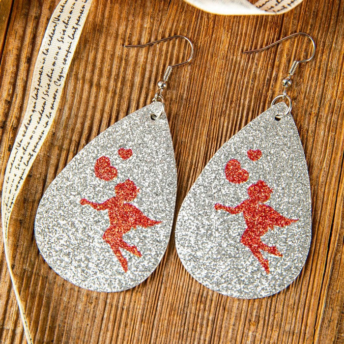 Wholesale heart-shaped double-sided leopard print leather earrings JDC-ES-GSMQ023 Earrings 妙奇 13 Wholesale Jewelry JoyasDeChina Joyas De China