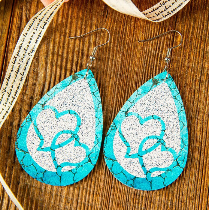 Wholesale heart-shaped double-sided leopard print leather earrings JDC-ES-GSMQ023 Earrings 妙奇 3 Wholesale Jewelry JoyasDeChina Joyas De China