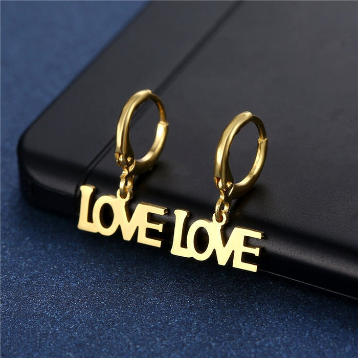 Wholesale heart-shaped geometric stainless steel earrings JDC-ES-Mingm028 Earrings 敏萌 EZ25 Wholesale Jewelry JoyasDeChina Joyas De China