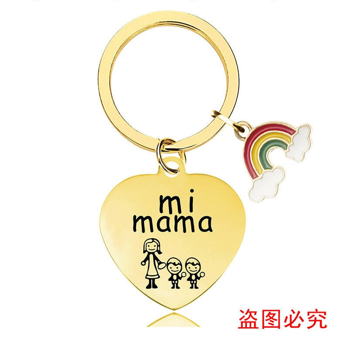 Wholesale Heart Shaped Mother's Day Metal Keychain JDC-KC-GangGu013 Keychains 钢古 CHX010 Wholesale Jewelry JoyasDeChina Joyas De China