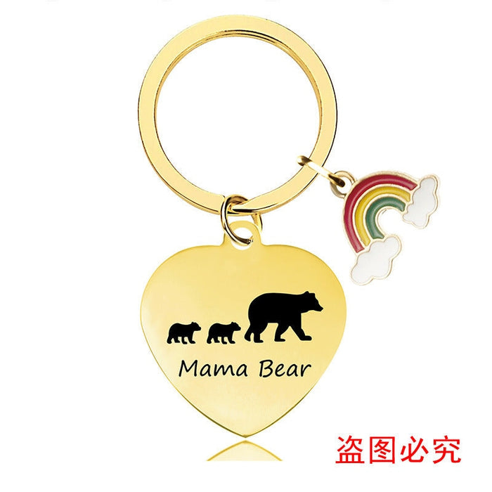 Wholesale Heart Shaped Mother's Day Metal Keychain JDC-KC-GangGu013 Keychains 钢古 CHX014 Wholesale Jewelry JoyasDeChina Joyas De China