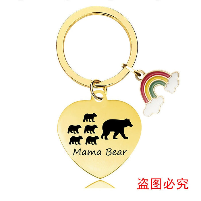 Wholesale Heart Shaped Mother's Day Metal Keychain JDC-KC-GangGu013 Keychains 钢古 CHX017 Wholesale Jewelry JoyasDeChina Joyas De China