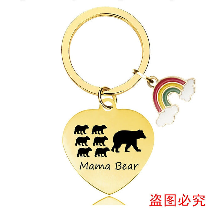 Wholesale Heart Shaped Mother's Day Metal Keychain JDC-KC-GangGu013 Keychains 钢古 CHX018 Wholesale Jewelry JoyasDeChina Joyas De China