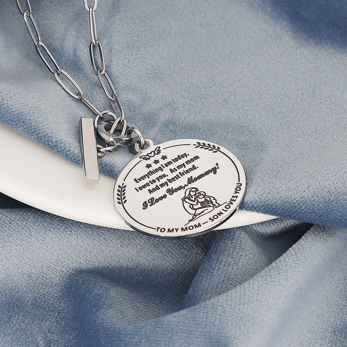 Wholesale heart-shaped mother's Day two-color Necklace JDC-NE-Mail015 Necklaces 麦伦 G3755 Wholesale Jewelry JoyasDeChina Joyas De China