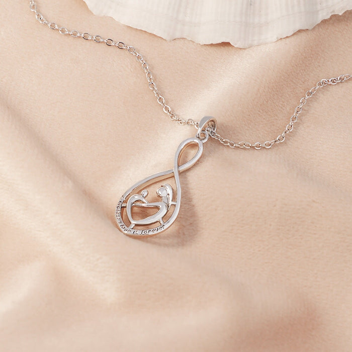 Wholesale heart-shaped mother's Day two-color Necklace JDC-NE-Mail015 Necklaces 麦伦 JE0733 Wholesale Jewelry JoyasDeChina Joyas De China