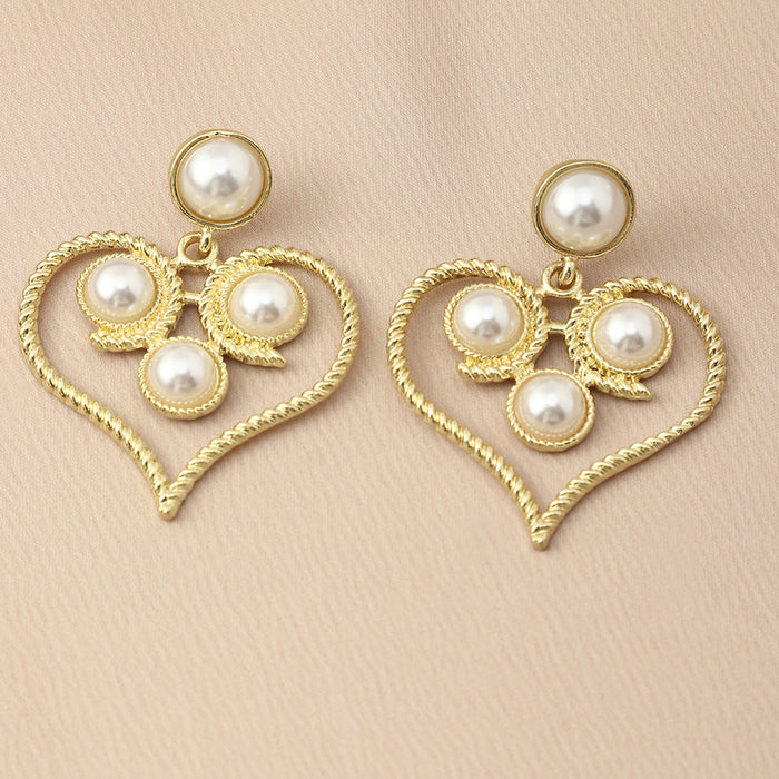 Wholesale Heart Shaped Pearl Acrylic Earrings JDC-ES-NZ059 Earrings 奈珠 EZ3986jinse Wholesale Jewelry JoyasDeChina Joyas De China