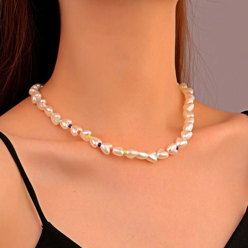 Wholesale Heart Shaped Pearl Beaded Necklaces JDC-NE-A057 Necklaces 鏝捇 Wholesale Jewelry JoyasDeChina Joyas De China
