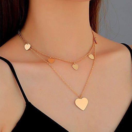 Wholesale heart-shaped pendant alloy necklaces JDC-NE-A056 Necklaces 鏝捇 Wholesale Jewelry JoyasDeChina Joyas De China
