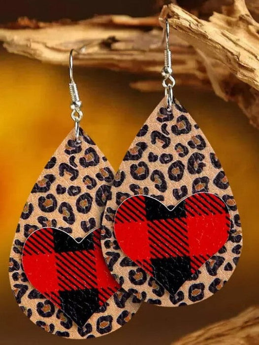 Wholesale Heart Shaped PU Leather Earrings JDC-ES-Saip001 Earrings 赛蒲 5 Wholesale Jewelry JoyasDeChina Joyas De China